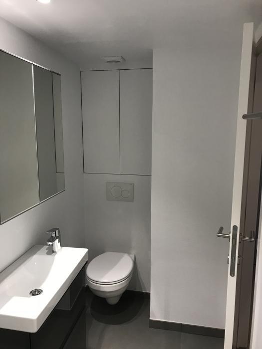 Toilette et meuble évier